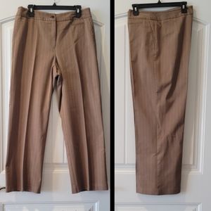 brown herringbone stripe wide leg pants 14
